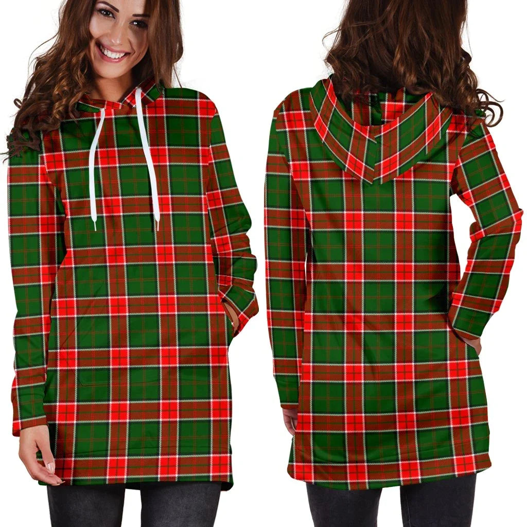 Pollock Modern Tartan Plaid Hoodie Dress
