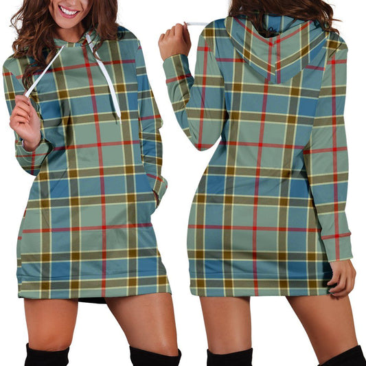 Balfour Blue Tartan Plaid Hoodie Dress