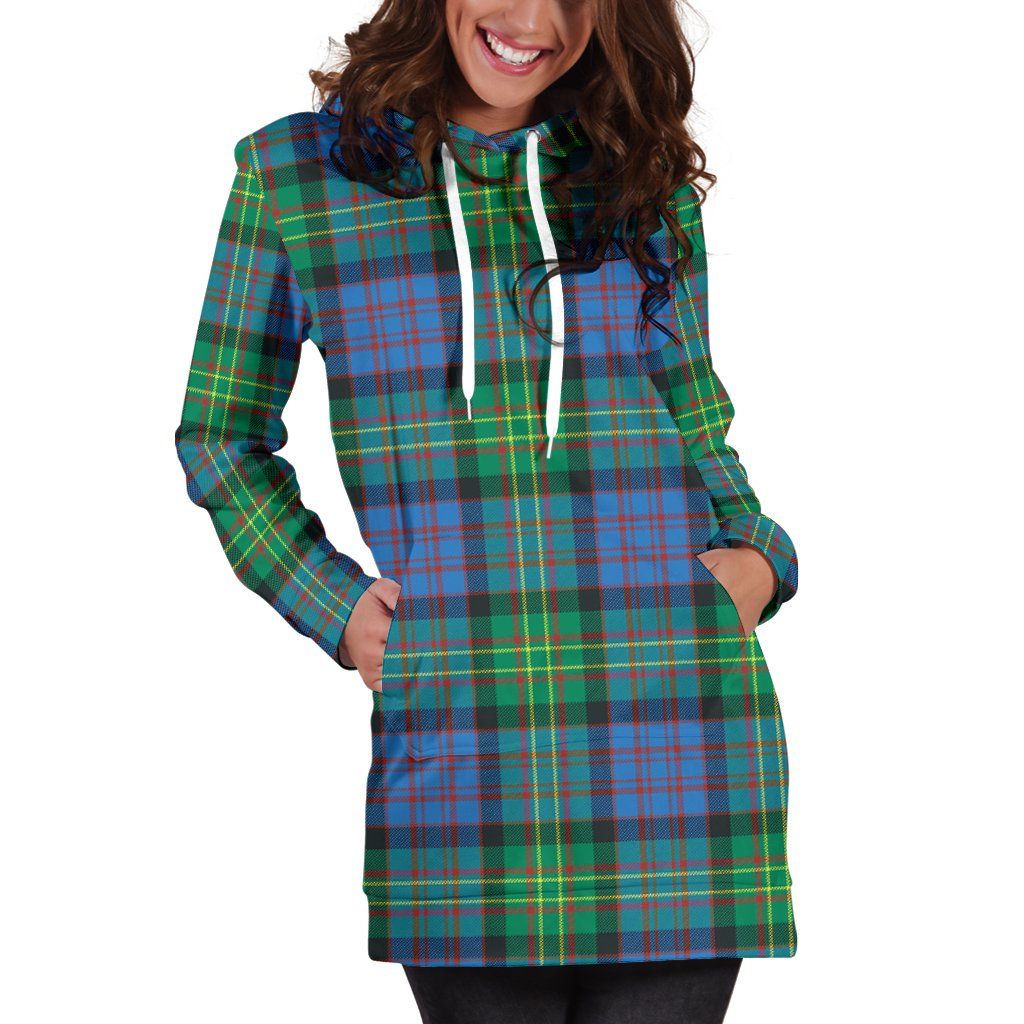 Bowie Ancient Tartan Plaid Hoodie Dress