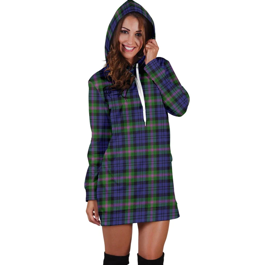 Baird Modern Tartan Plaid Hoodie Dress