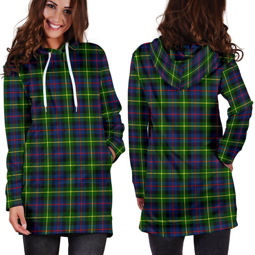 Farquharson Modern Tartan Plaid Hoodie Dress