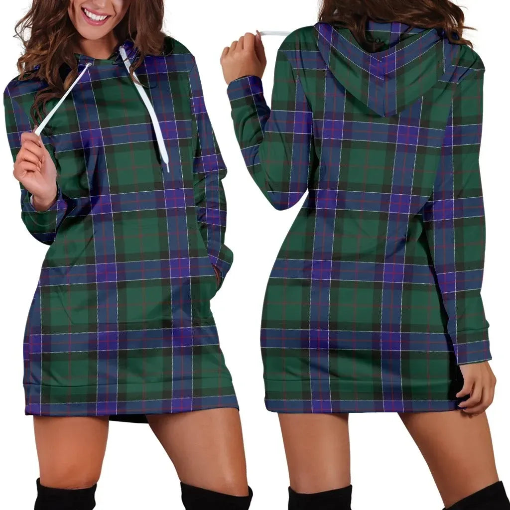 Sinclair Hunting Modern Tartan Plaid Hoodie Dress