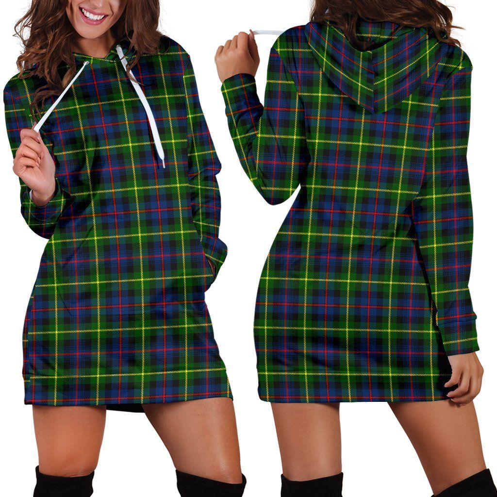 Farquharson Modern Tartan Plaid Hoodie Dress