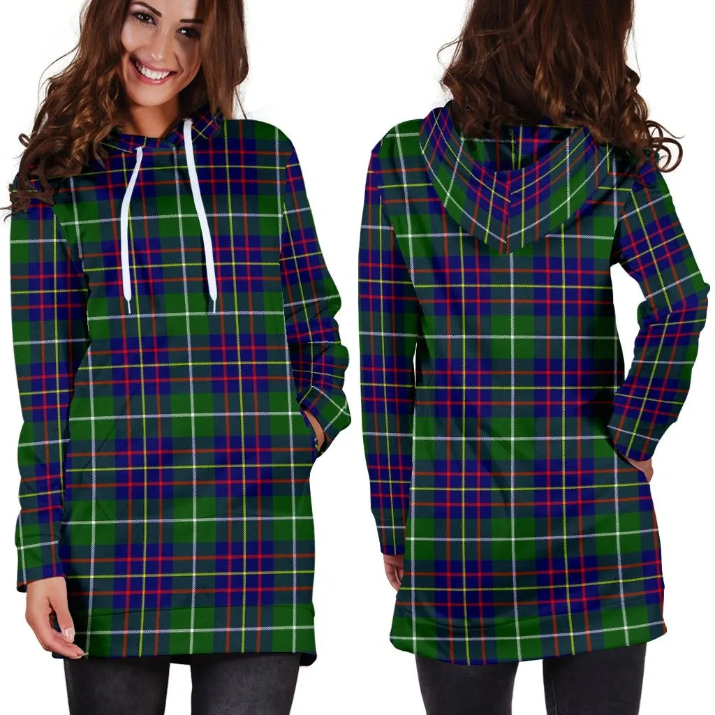 Inglis Modern Tartan Plaid Hoodie Dress