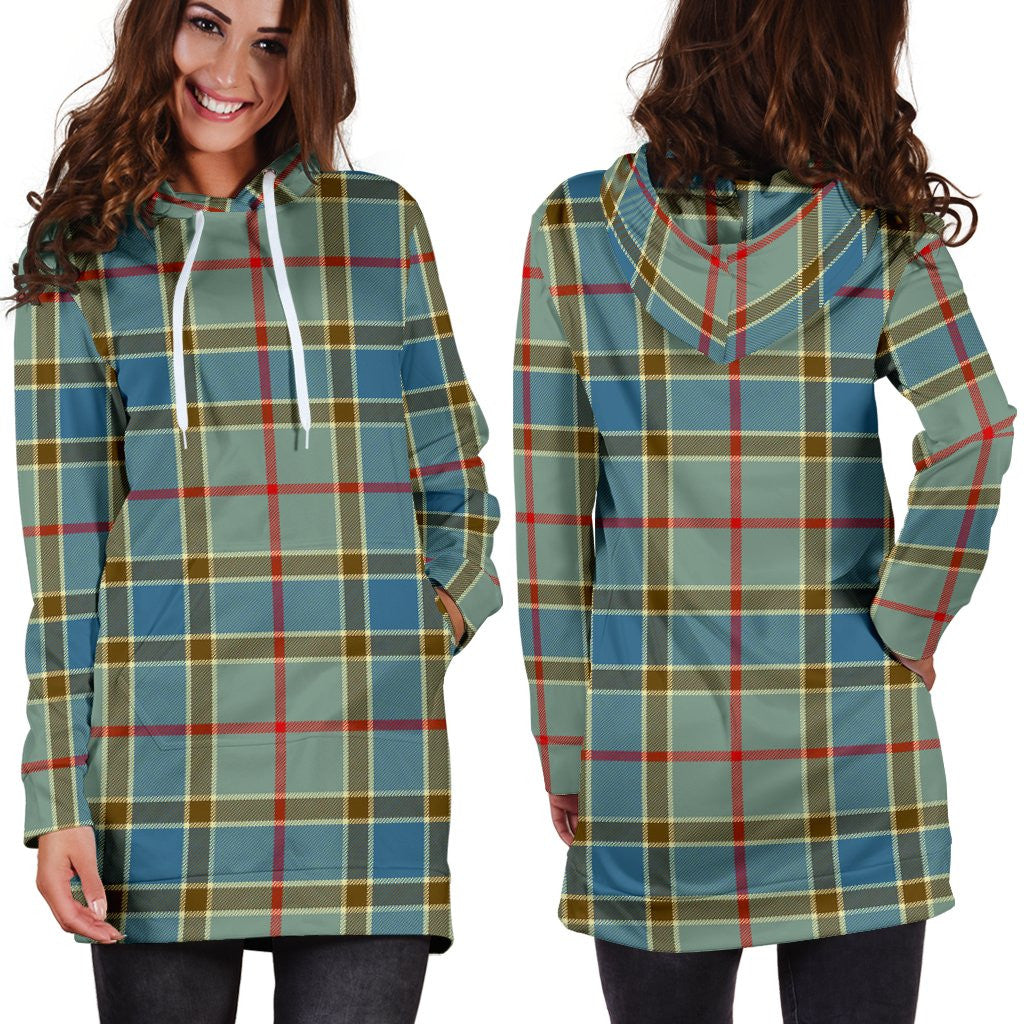 Balfour Blue Tartan Plaid Hoodie Dress