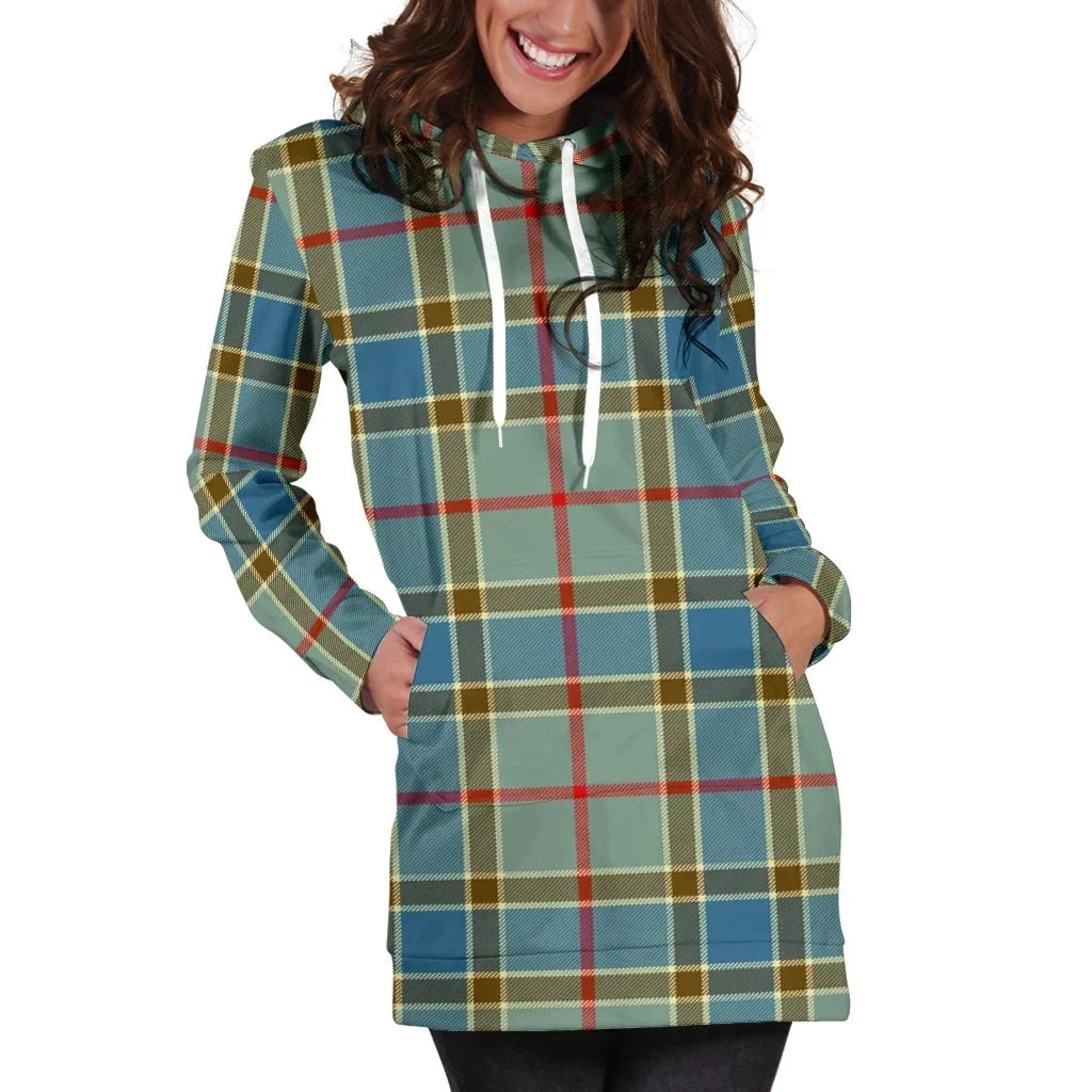 Balfour Blue Tartan Plaid Hoodie Dress