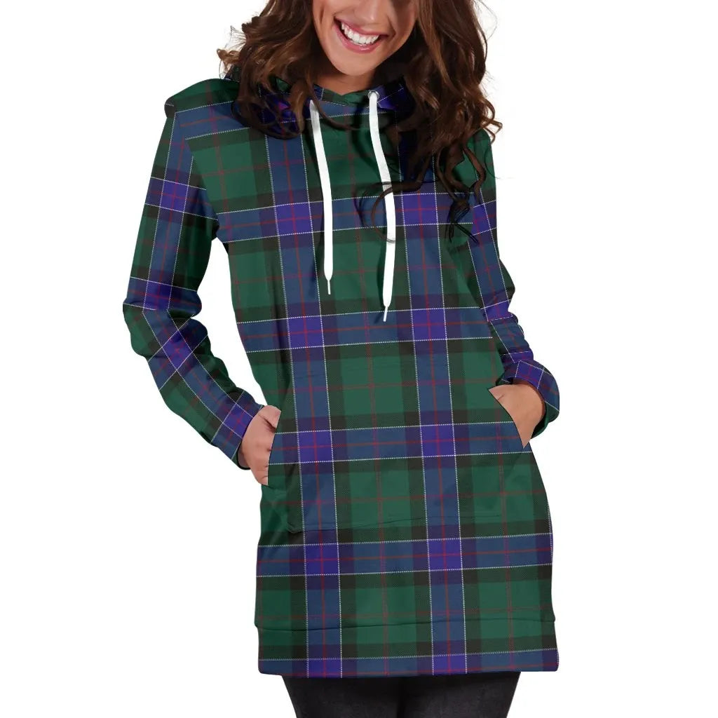 Sinclair Hunting Modern Tartan Plaid Hoodie Dress