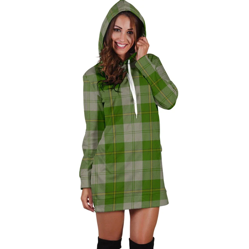 Cunningham Dress Green Dancers Tartan Plaid Hoodie Dress