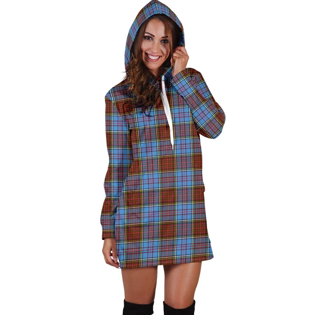 Anderson Modern Tartan Plaid Hoodie Dress