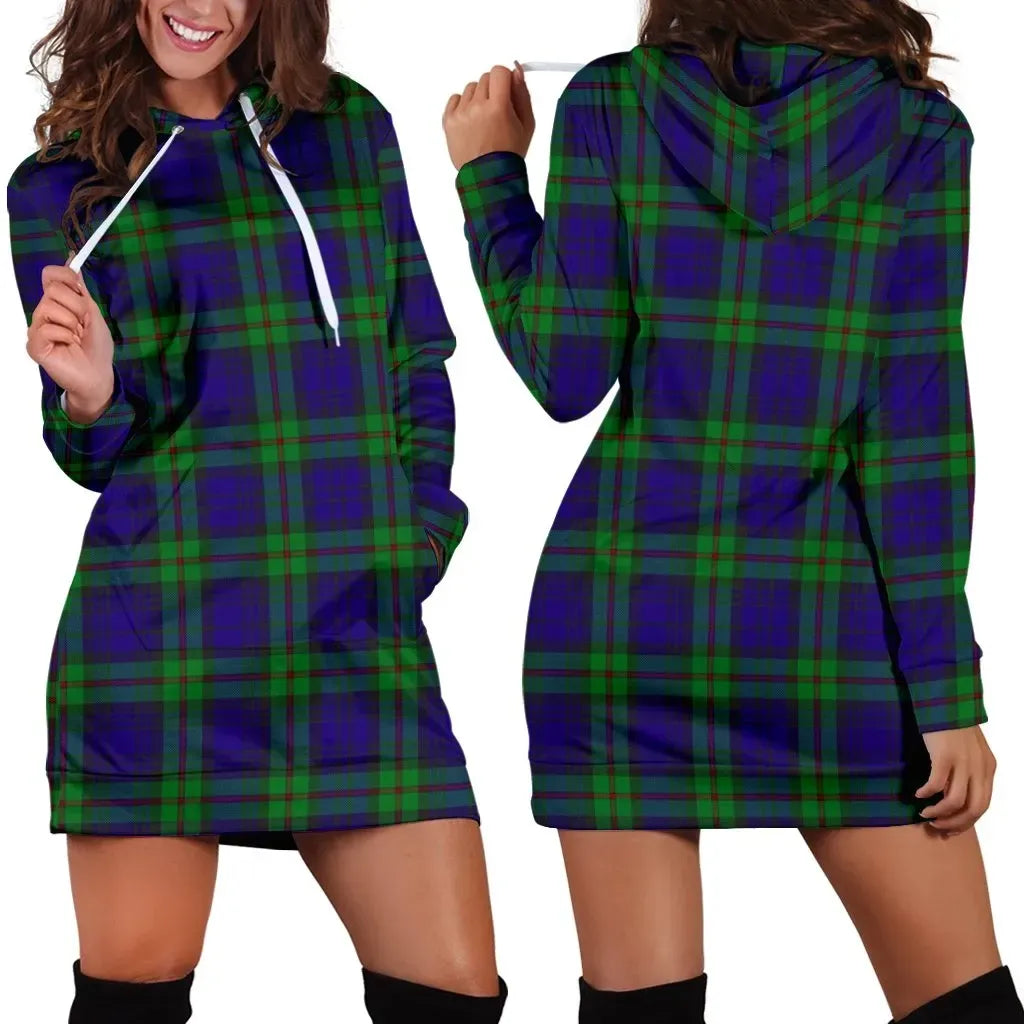 MacKinlay Modern Tartan Plaid Hoodie Dress