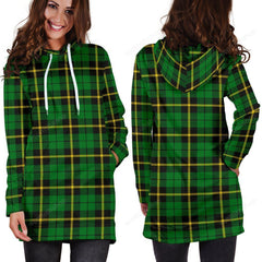 Wallace Hunting, Green Tartan Plaid Hoodie Dress