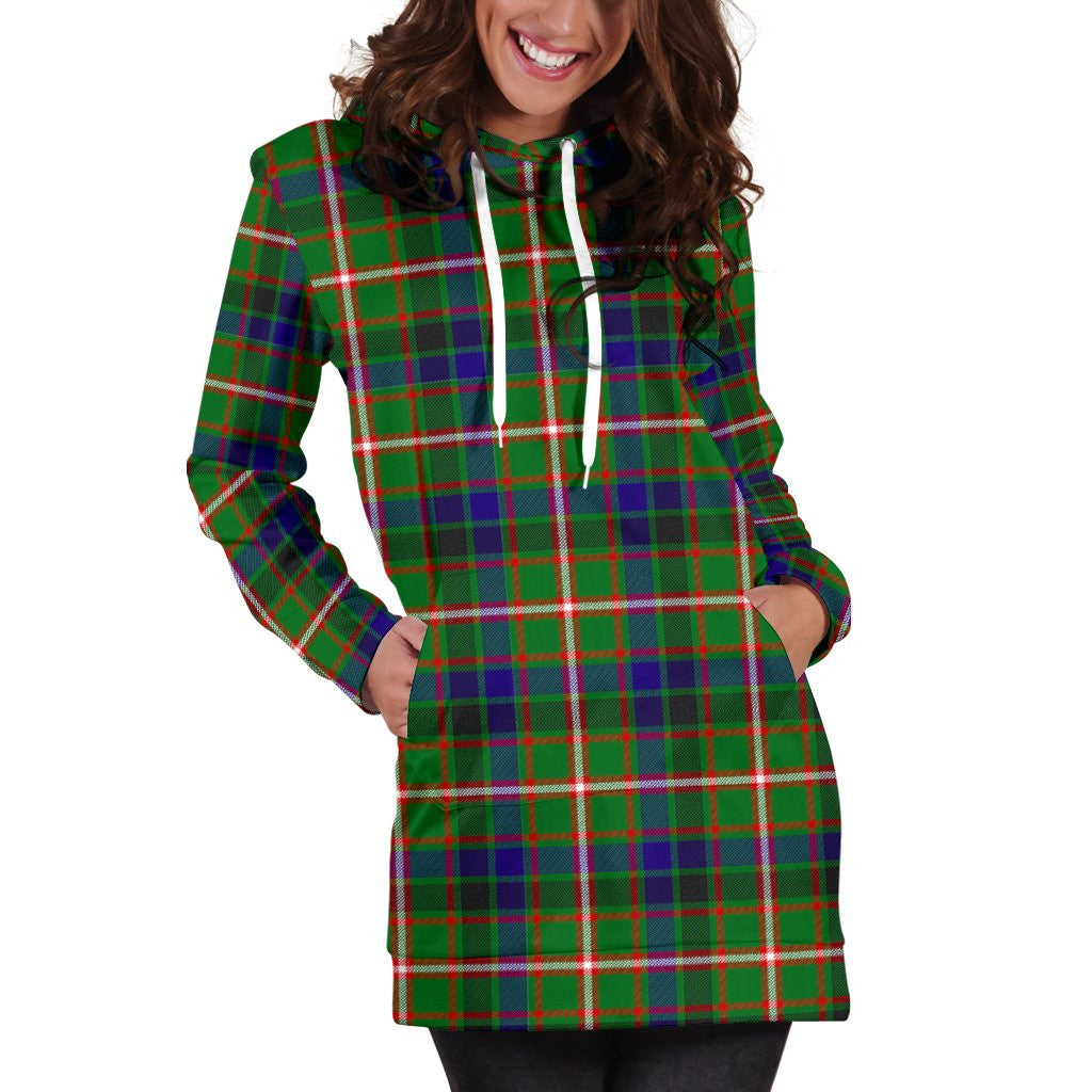 Reid Green Tartan Plaid Hoodie Dress