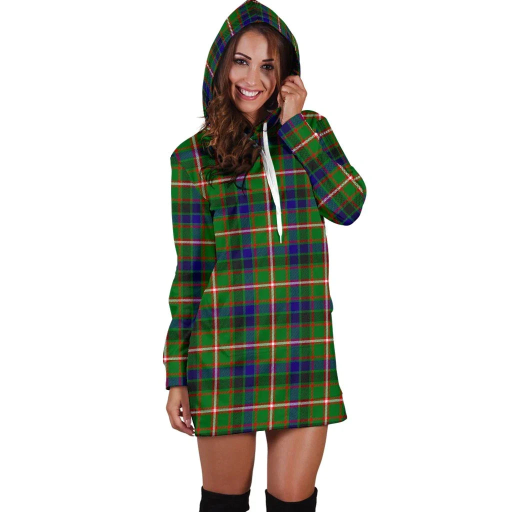 Reid Green Tartan Plaid Hoodie Dress