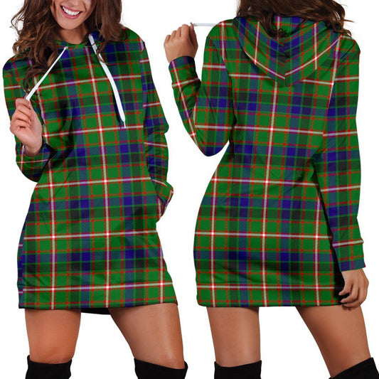 Reid Green Tartan Plaid Hoodie Dress