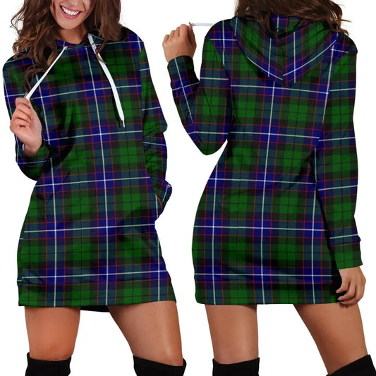 Russell Modern Tartan Plaid Hoodie Dress