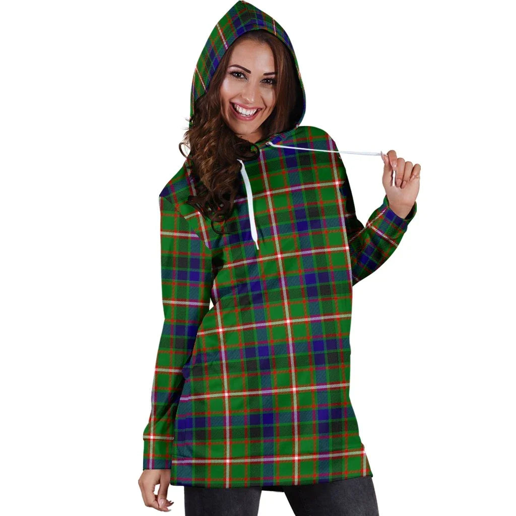 Reid Green Tartan Plaid Hoodie Dress