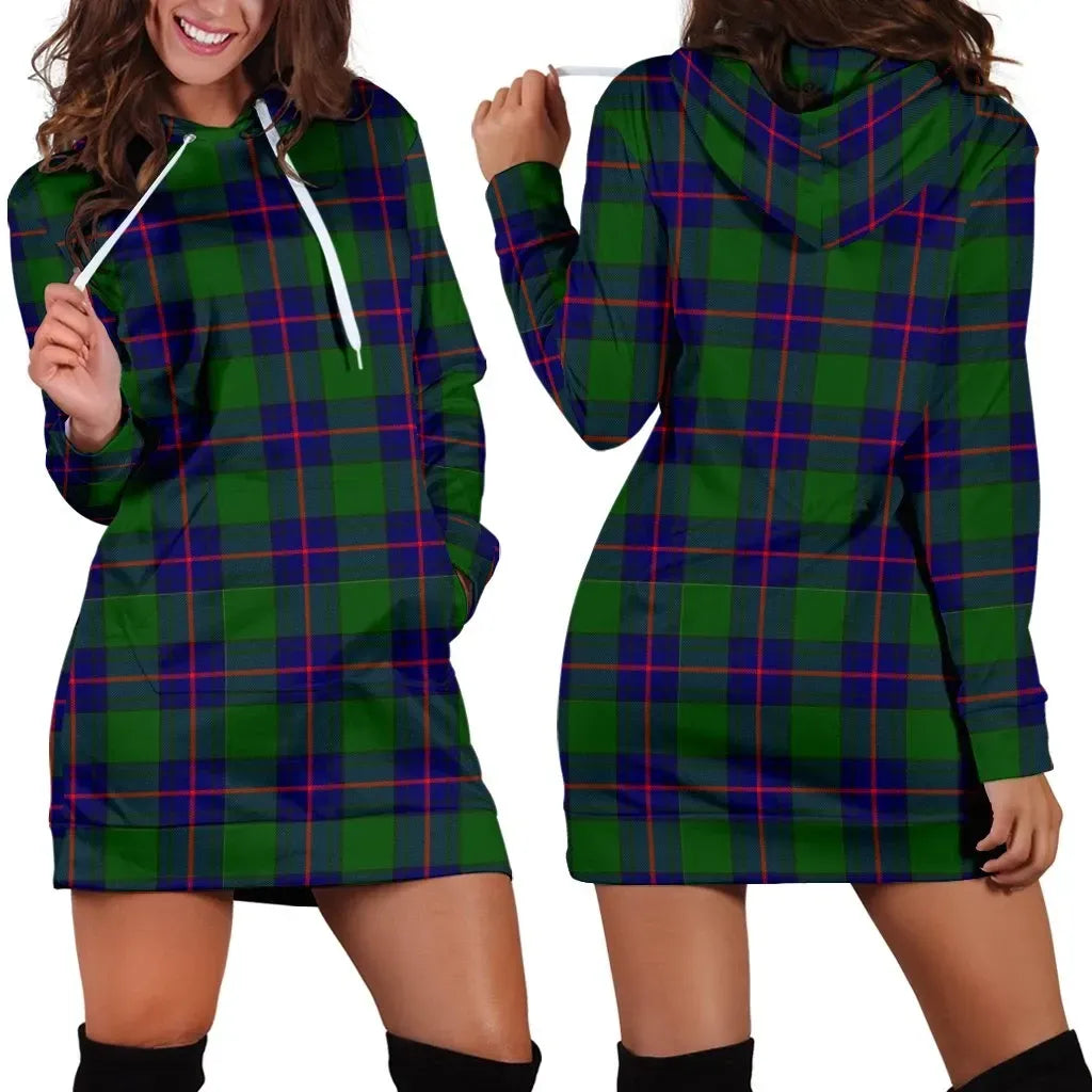 Shaw Modern Tartan Plaid Hoodie Dress