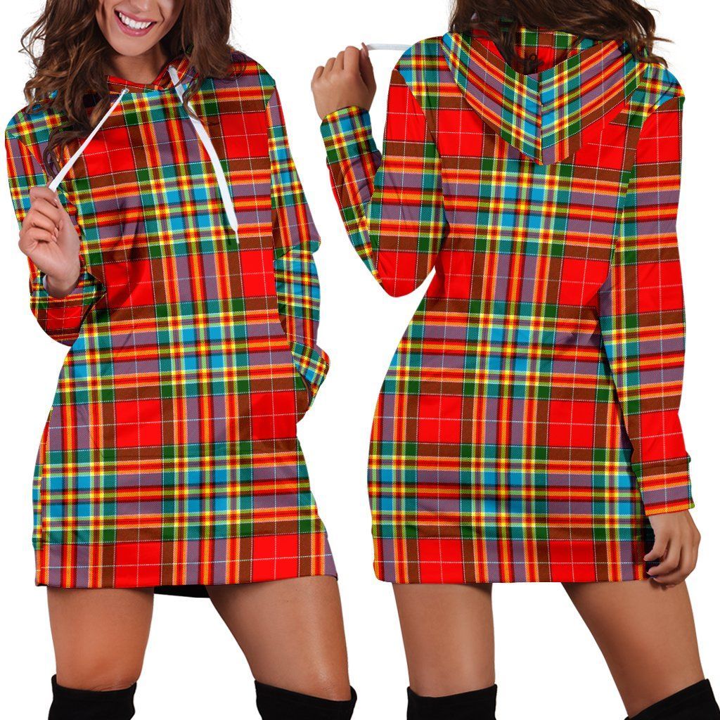 Chattan Tartan Plaid Hoodie Dress