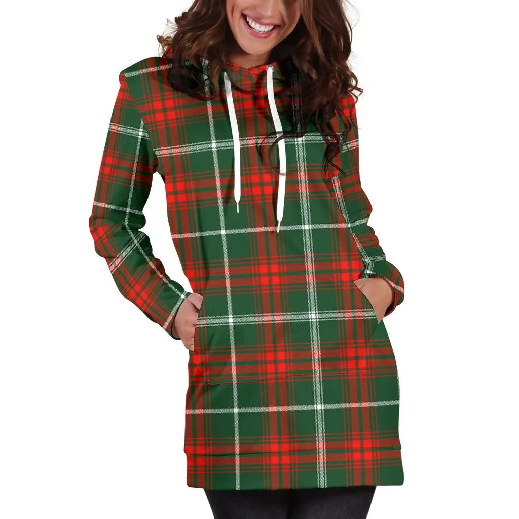 Prince of Wales Tartan Plaid Hoodie Dress