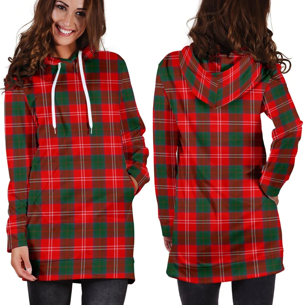 Chisholm Modern Tartan Plaid Hoodie Dress