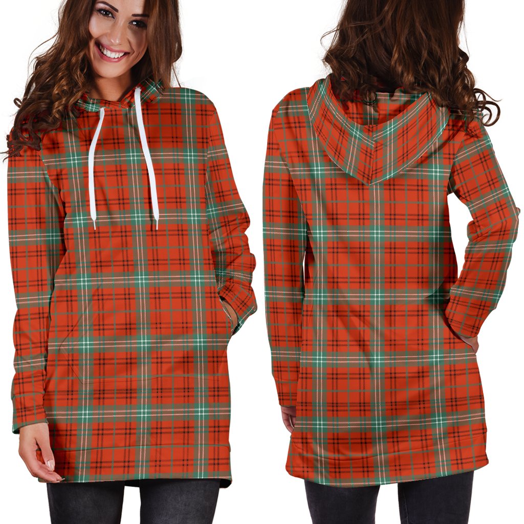 Morrison Red Ancient Tartan Plaid Hoodie Dress