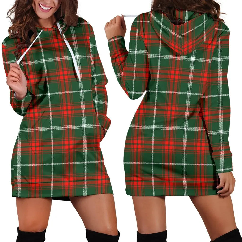 Prince of Wales Tartan Plaid Hoodie Dress