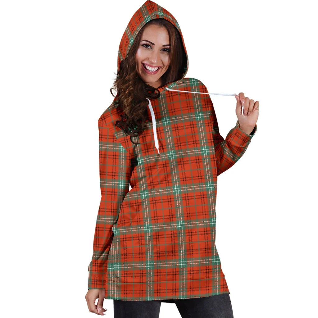 Morrison Red Ancient Tartan Plaid Hoodie Dress