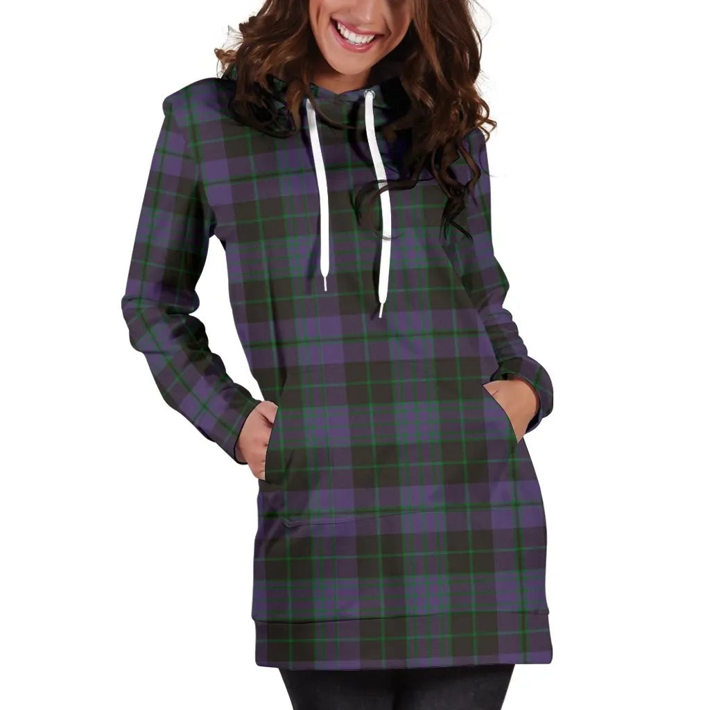 Clergy Green Tartan Plaid Hoodie Dress