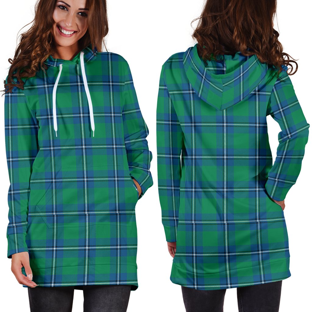 Irvine Ancient Tartan Plaid Hoodie Dress