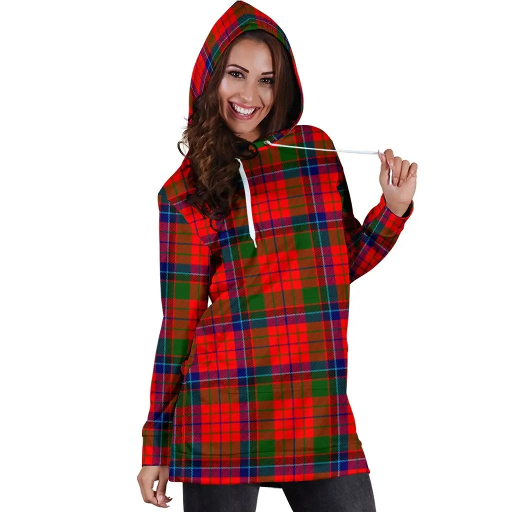 Nicolson Modern Tartan Plaid Hoodie Dress