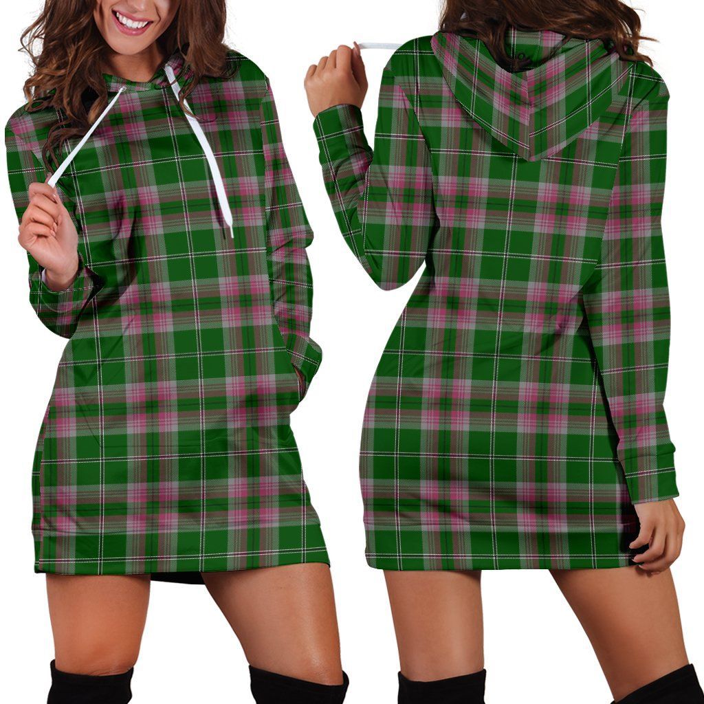 Gray Hunting Tartan Plaid Hoodie Dress