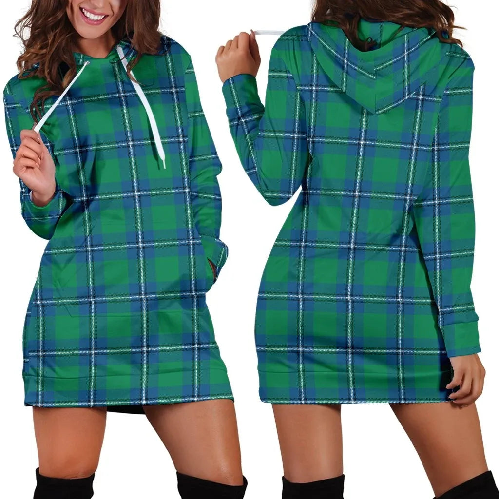 Irvine Ancient Tartan Plaid Hoodie Dress