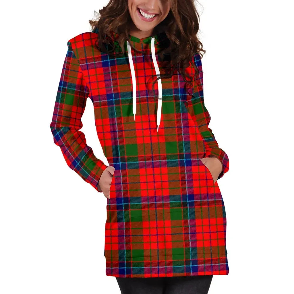 Nicolson Modern Tartan Plaid Hoodie Dress