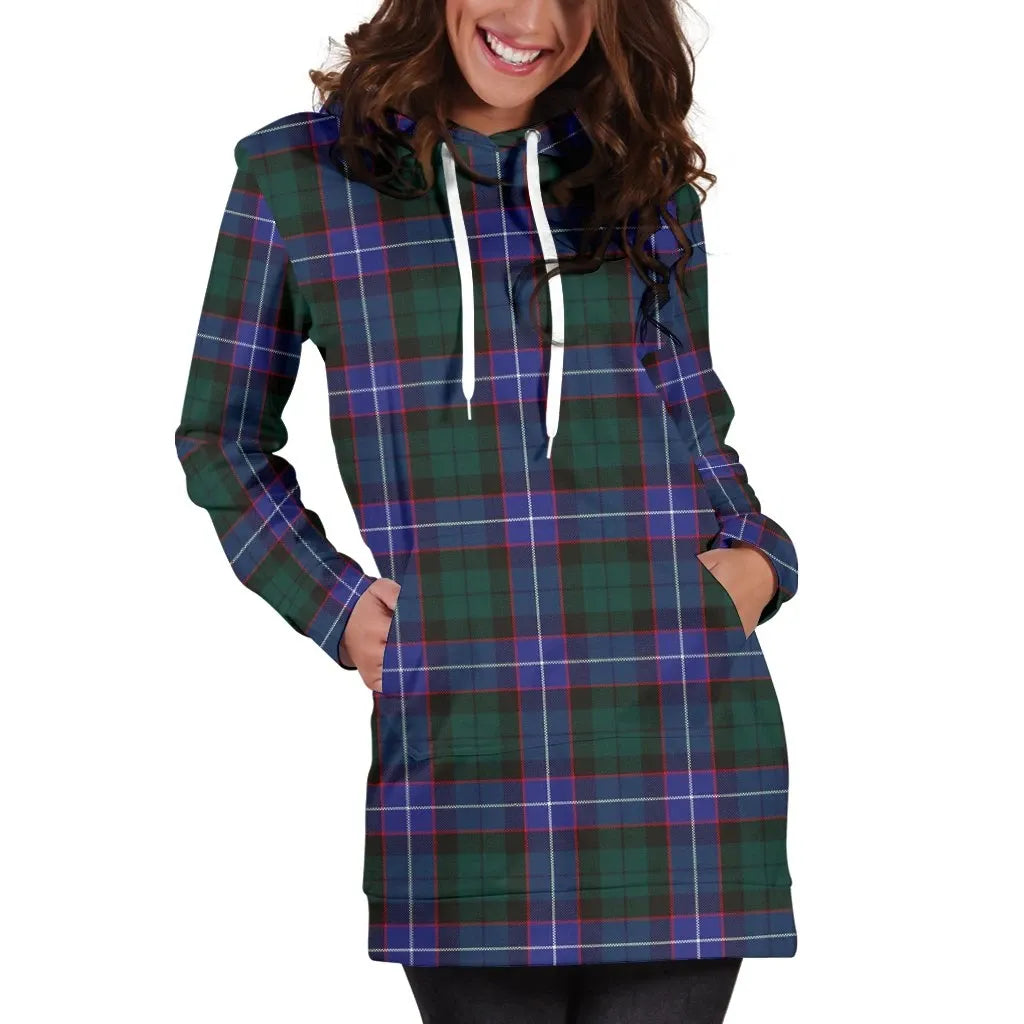 Guthrie Modern Tartan Plaid Hoodie Dress