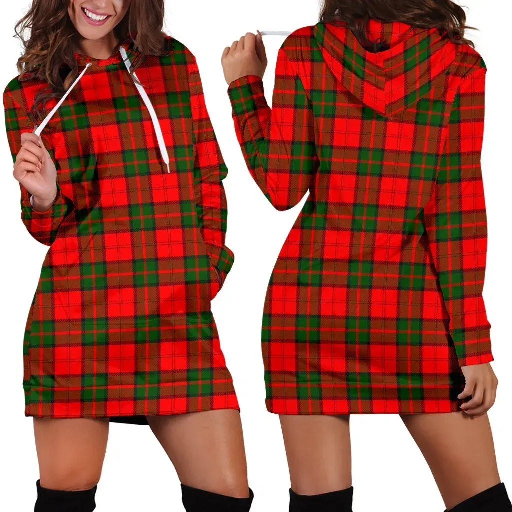 Dunbar Modern Tartan Plaid Hoodie Dress