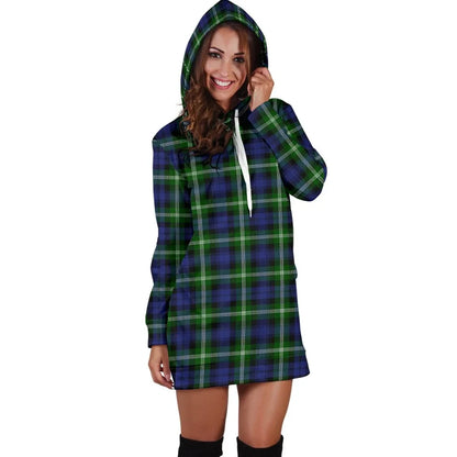 Baillie Modern Tartan Plaid Hoodie Dress