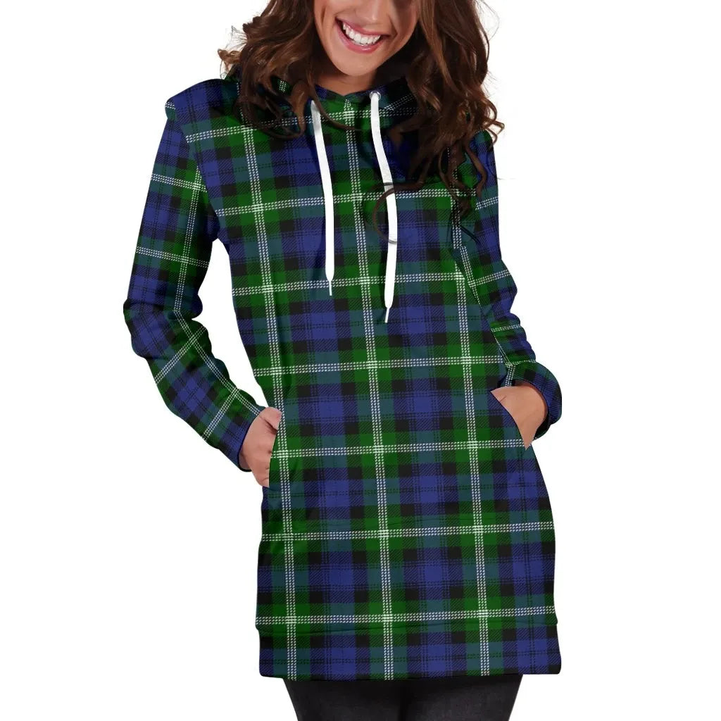 Baillie Modern Tartan Plaid Hoodie Dress