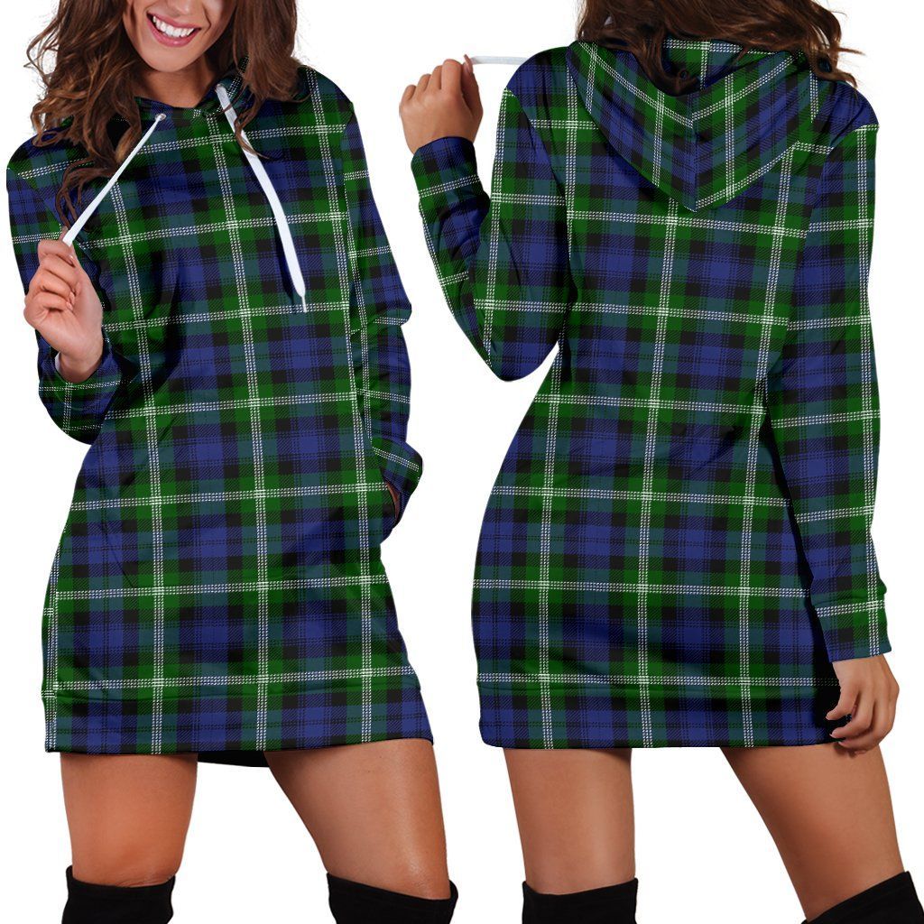 Baillie Modern Tartan Plaid Hoodie Dress