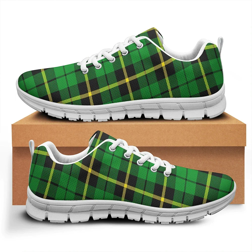 Wallace Hunting - Green Tartan Plaid Sneakers