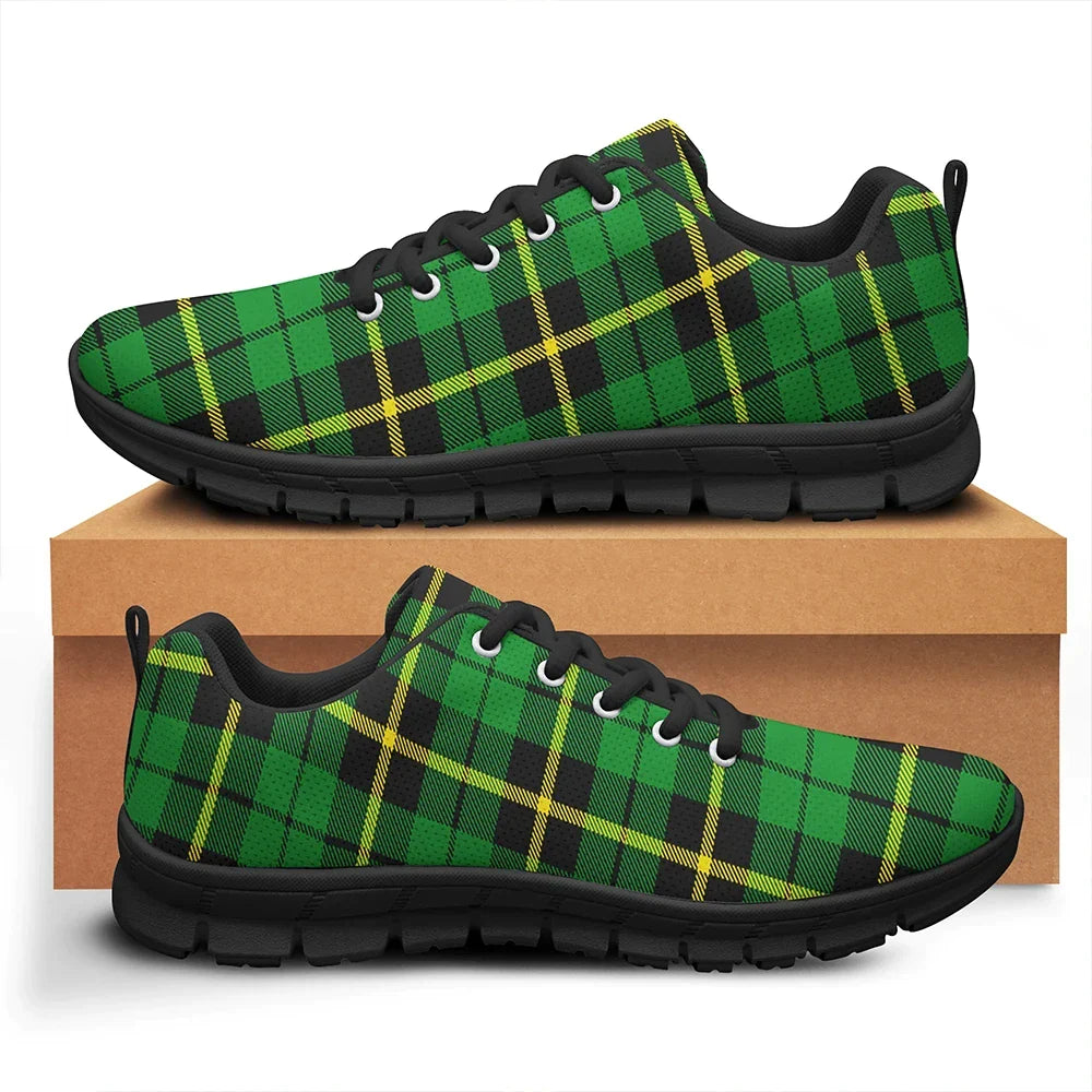 Wallace Hunting - Green Tartan Plaid Sneakers