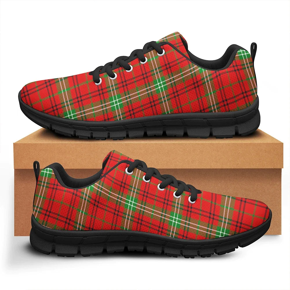 Morrison Red Modern Tartan Plaid Sneakers