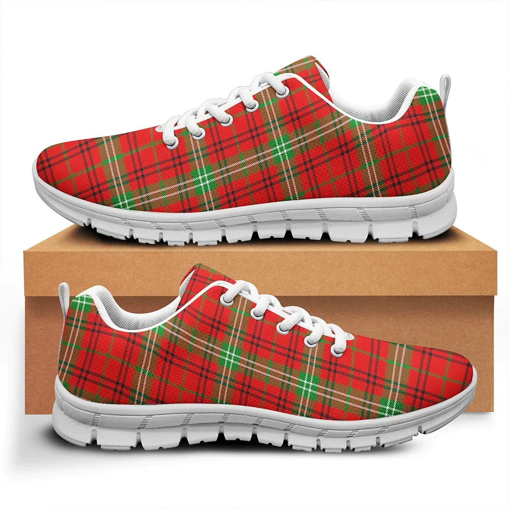 Morrison Red Modern Tartan Plaid Sneakers