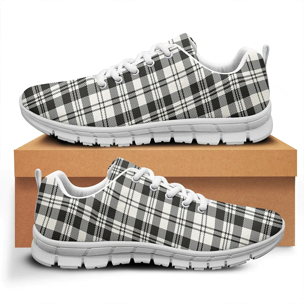 SCOTT BLACK AND WHITE ANCIENT Tartan Plaid Sneakers
