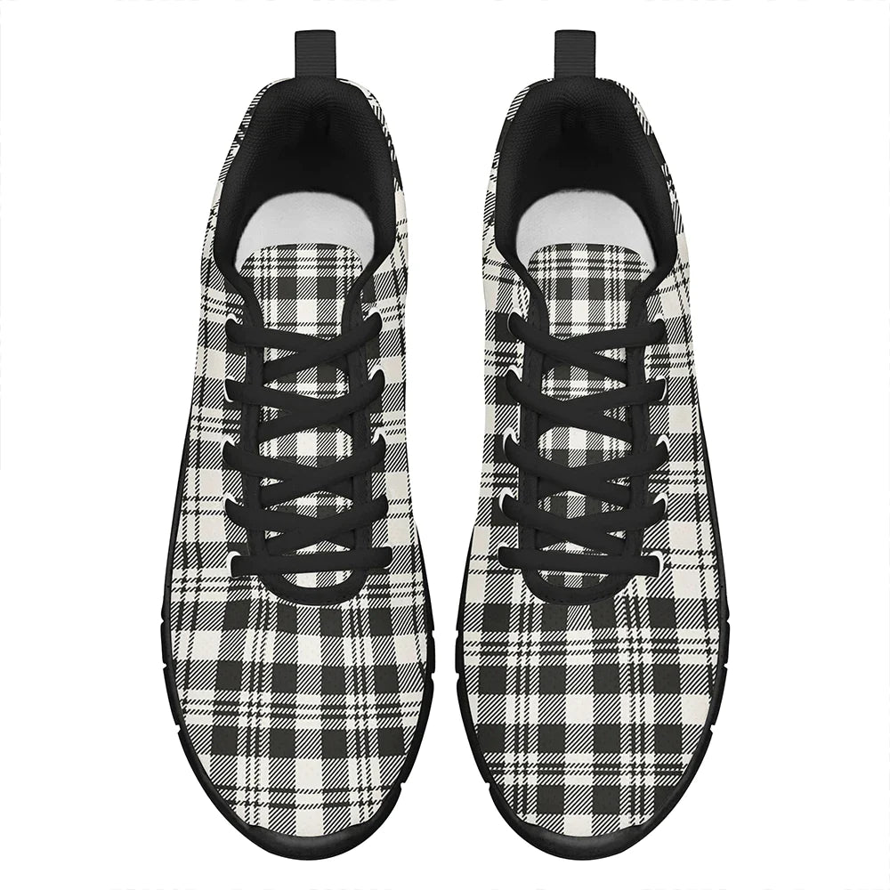 SCOTT BLACK AND WHITE ANCIENT Tartan Plaid Sneakers