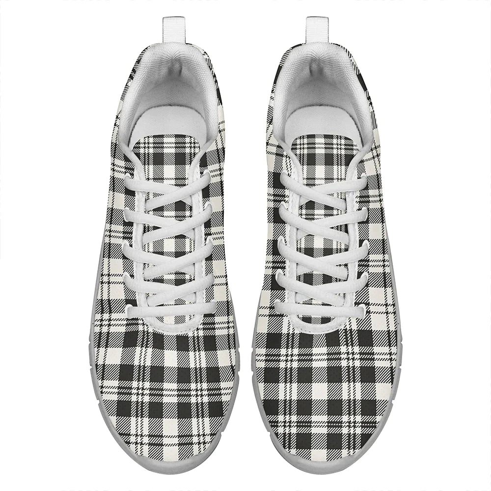 SCOTT BLACK AND WHITE ANCIENT Tartan Plaid Sneakers