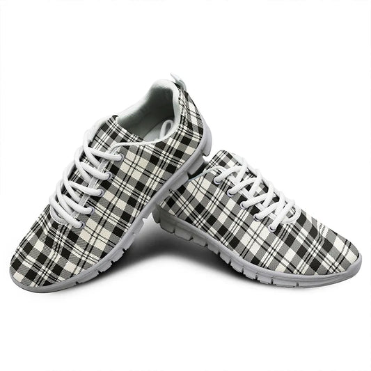 SCOTT BLACK AND WHITE ANCIENT Tartan Plaid Sneakers