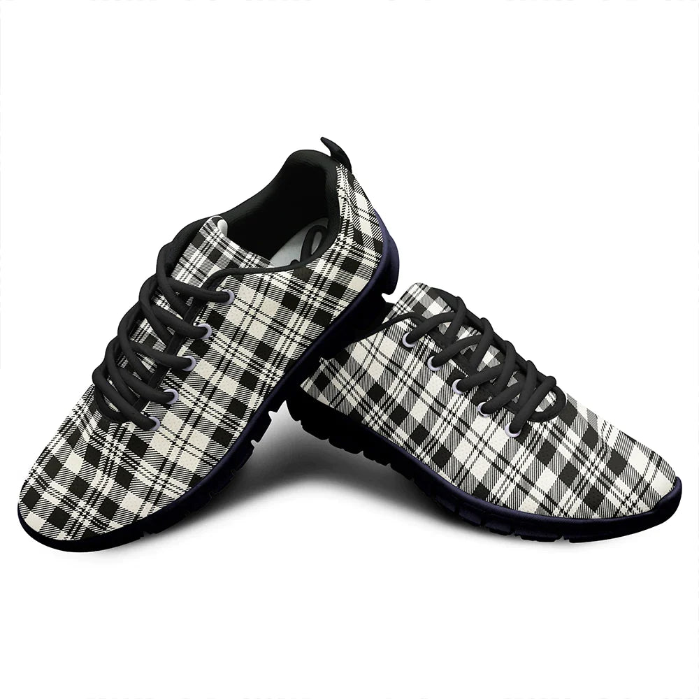 SCOTT BLACK AND WHITE ANCIENT Tartan Plaid Sneakers