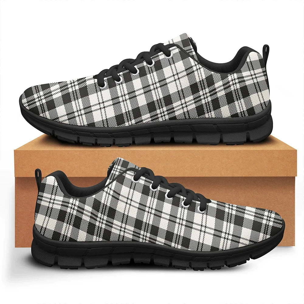 SCOTT BLACK AND WHITE ANCIENT Tartan Plaid Sneakers