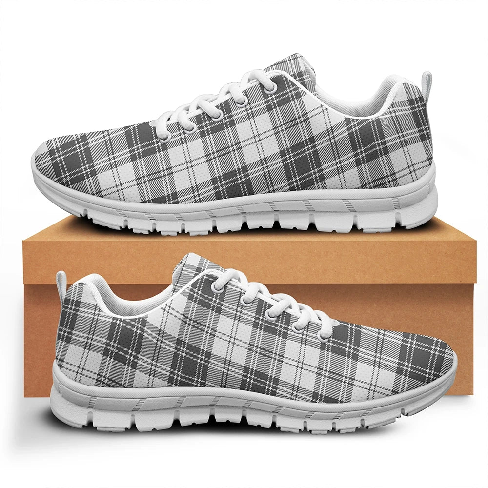 Douglas Grey Modern Tartan Plaid Sneakers