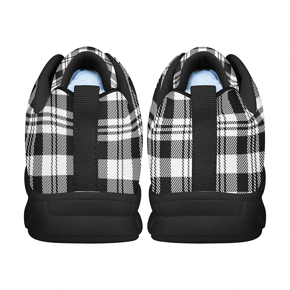 SCOTT BLACK AND WHITE MODERN Tartan Plaid Sneakers